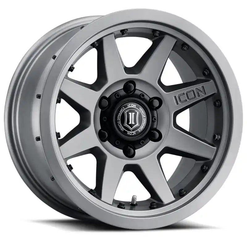 ICON Rebound Pro 17x8.5 5x5 -6mm Offset 4.5in BS 71.5mm Bore Titanium Wheel Next Day Delivery