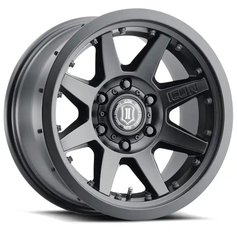 ICON Rebound Pro 17x8.5 6x5.5 0mm Offset 4.75in BS 106.1mm Bore Satin Black Wheel Last Chance