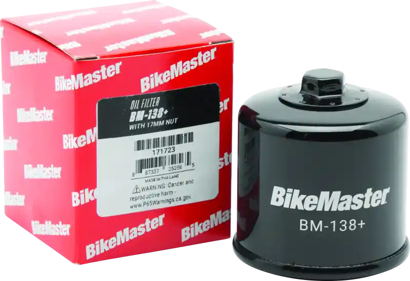 BikeMaster BM-138+ Oil Filter - Black Fan Favorite