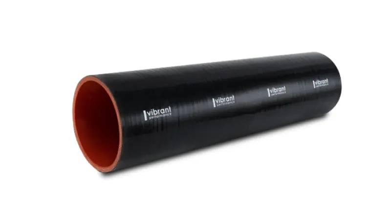 Clearance Vibrant 4 Ply Reinforced Silicone Straight Hose Coupling - 1.75in I.D. x 12in long (BLACK)