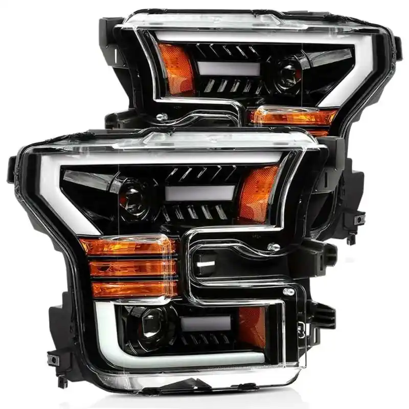 Buy Online AlphaRex 15-17 Ford F-150 PRO-Series Proj Headlights Plank Style Gloss Blk w/Activ Light/Seq Signal