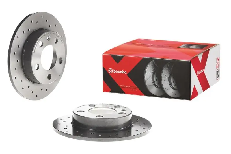 Brembo 09-16 Audi A4/A4 Quattro/10-14 A5/09-16 Q5 Rear Premium Xtra Cross Drilled UV Coated Rotor Fast Shipping