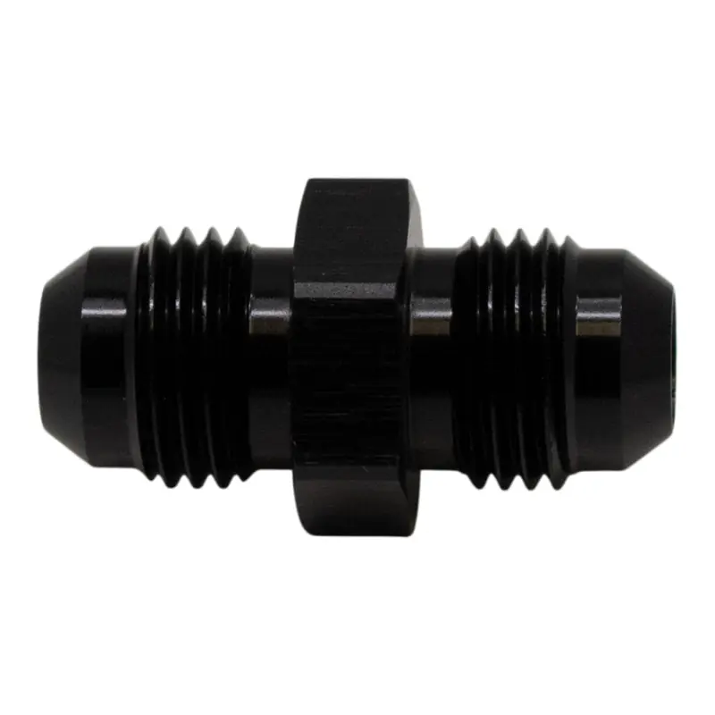DeatschWerks 6AN Male Flare to 6AN Male Flare Coupler - Anodized Matte Black Professional Grade