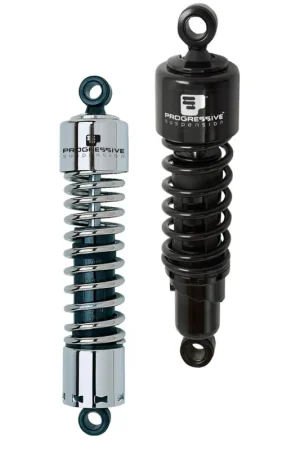 Express Delivery Progressive Harley 412 Series Shocks 12.0in - Chrome