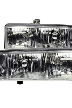 Premium ANZO 1998-2005 Chevrolet S-10 Crystal Headlights Chrome