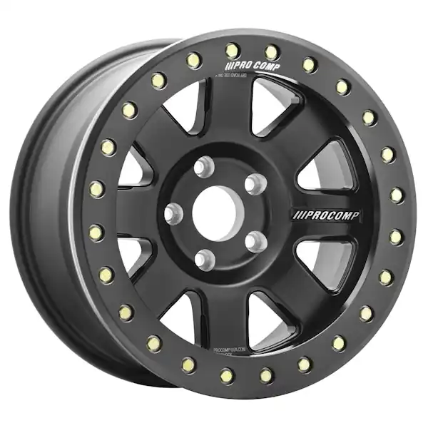 Pro Comp Wheels 5175-795547 Trilogy Race SATIN BLACK 17x9 5x150 4.75BS Offset-6mm Cap P/N 507517001; 1085000 Free Shipping