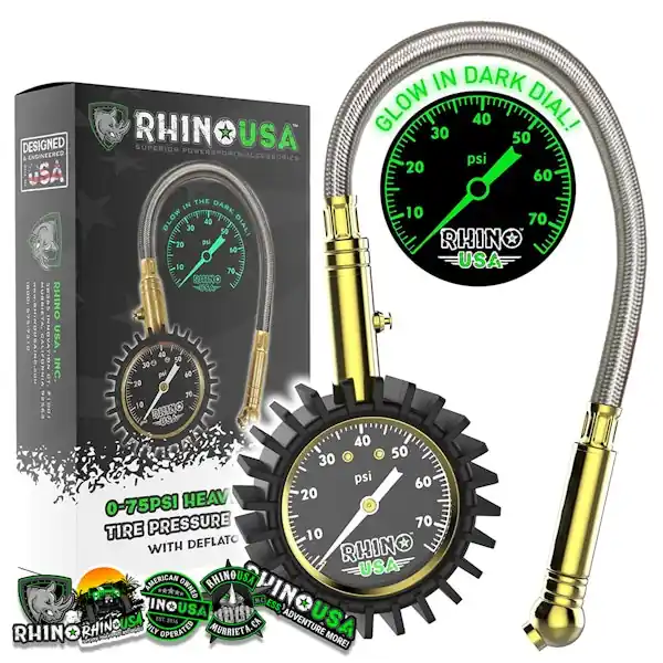 Sale Rhino USA GRLA-GAUGE-75 Rhino USA 75 PSI Analog Heavy Duty Tire Pressure Gauge