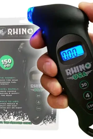Modern Rhino USA RGAUGE-DIGBLK Rhino USA Digital Tire Pressure Gauge 150 PSI (Black)