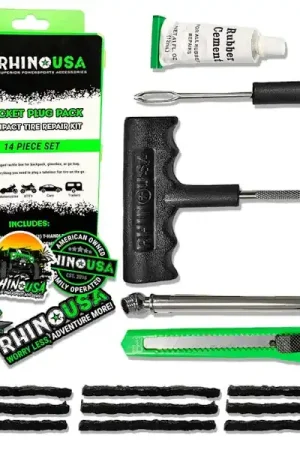 Rhino USA RNO-PLUG-PACK Rhino USA 14-Piece Compact Tire Repair Plug Kit Luxury