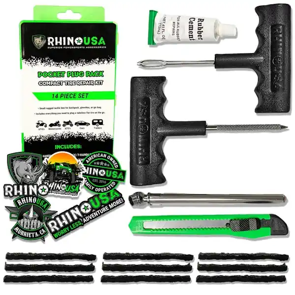 Rhino USA RNO-PLUG-PACK Rhino USA 14-Piece Compact Tire Repair Plug Kit Luxury